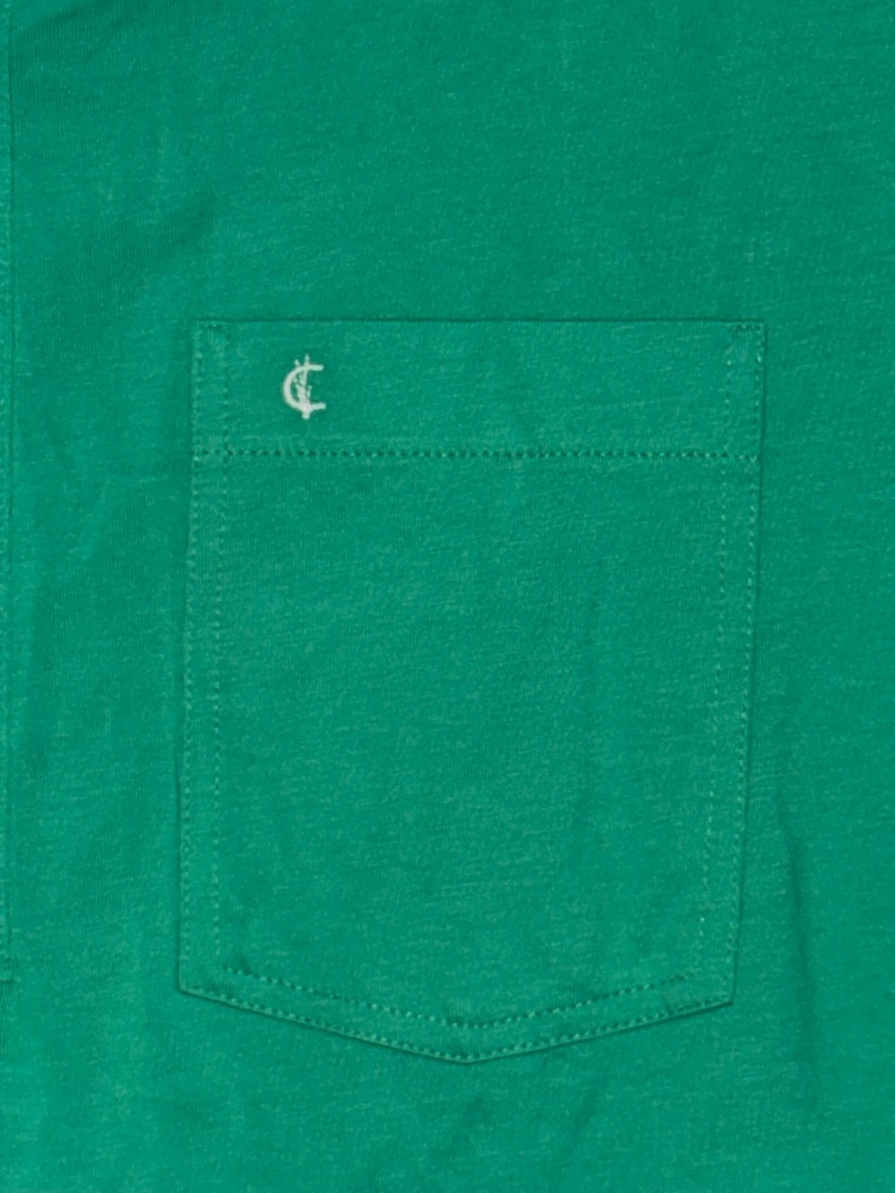 Criquet Medium M green pima cotton throwback players shirt pocket front - Picture 5 of 6